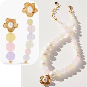 Anita Berisha Pastel Dreams Collar + Pastel Daisies Earrings Set NWT